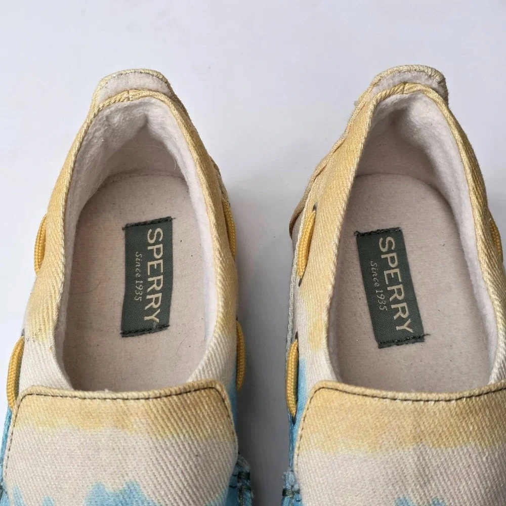 Sperry Tie-Dye Moc-Sider Women's Shoes Size 8.5 Multi Canvas‎ Slip-on Loafers